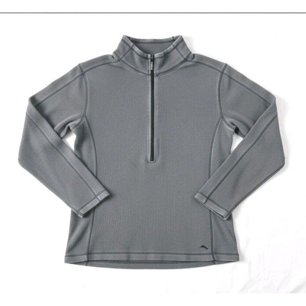 Tommy Bahama Relax Men's M/M Gray Blue Marlin Dolphin 1/4 Zip Pullover Sweatshir